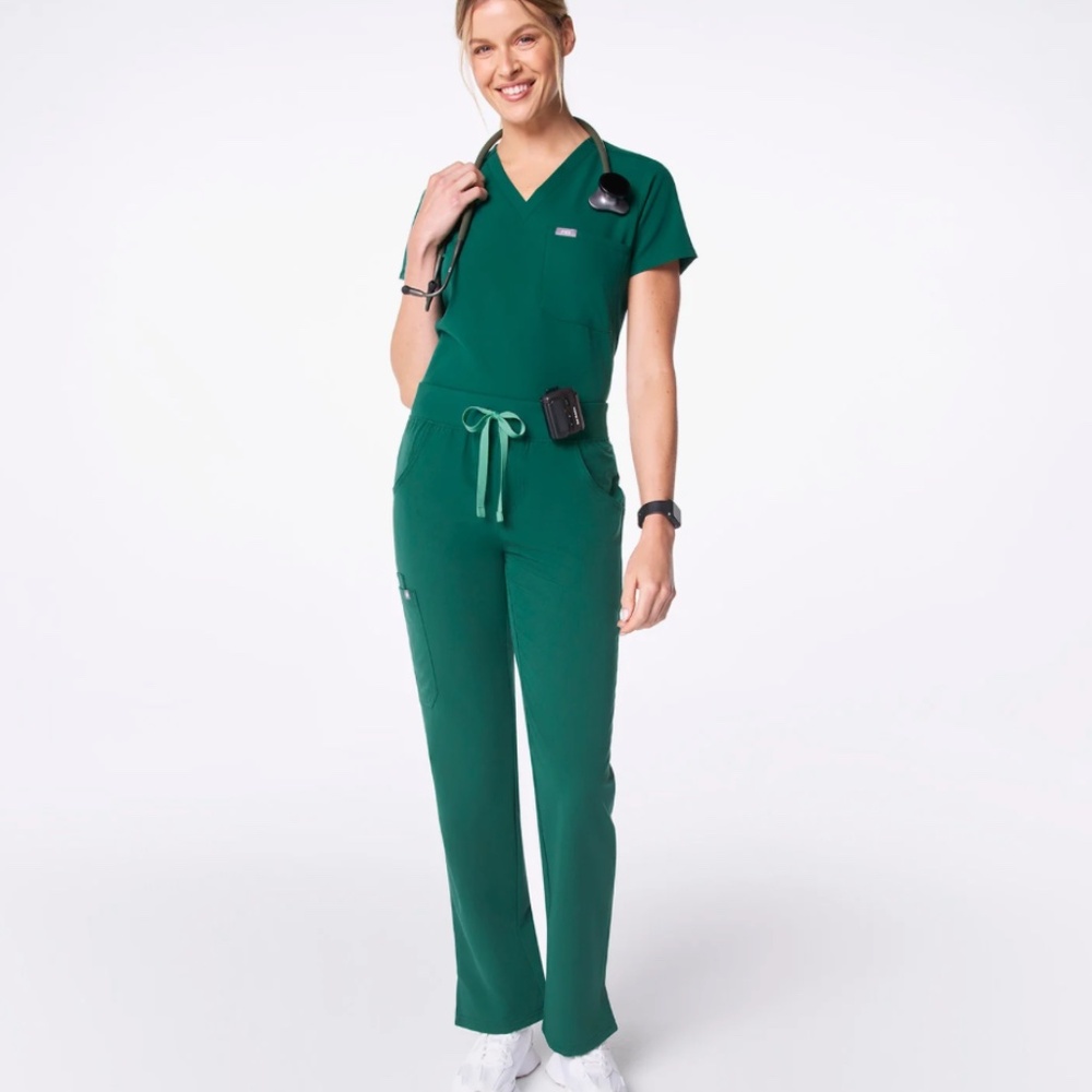 Figs Kade Scrub Pants Hunter Green Size Small Petite